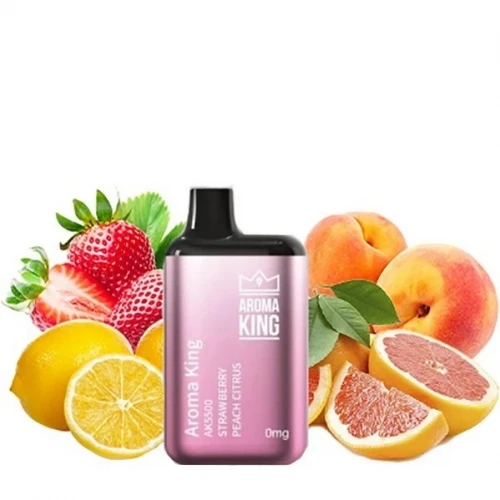 Безникотиновая Электронная Сигарета Aroma King Strawberry Peach Citrus (Клубника Персик Цитрус) (5500 Затяжек) купить
